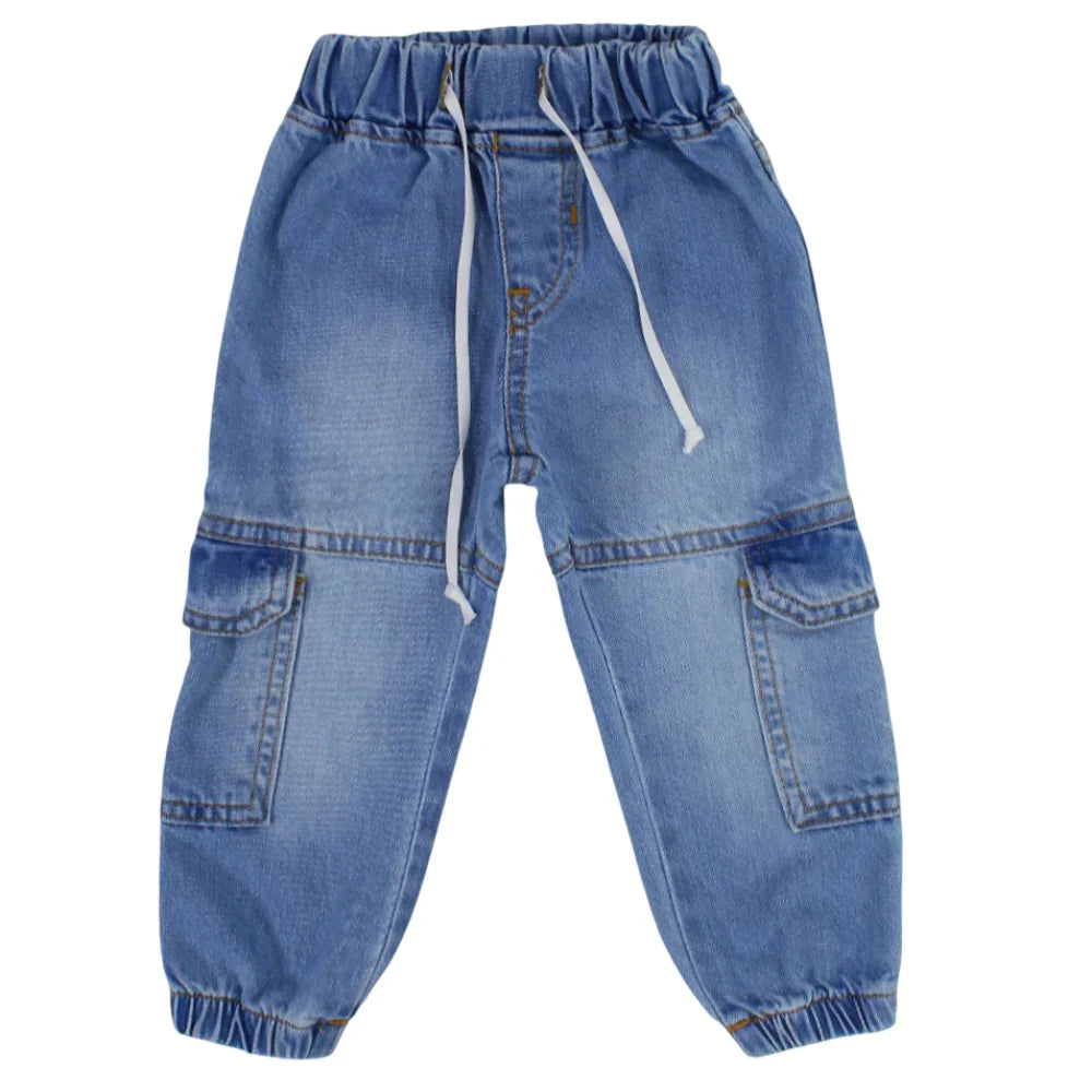 Unisex Cargo Jeans – Light Wash