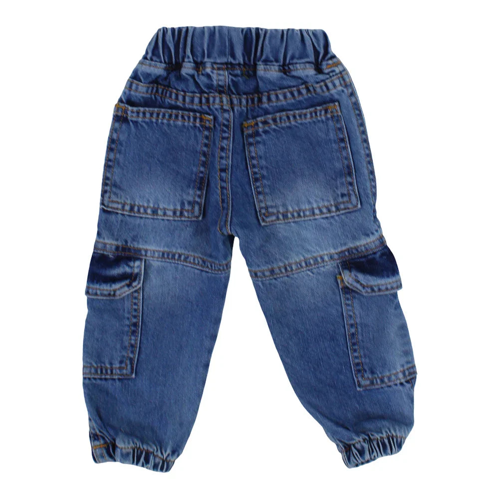 Unisex Cargo Jeans – Dark Wash