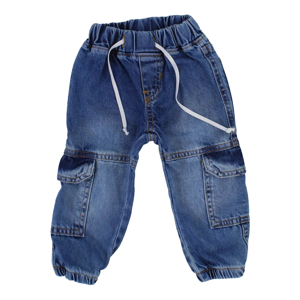 Unisex Cargo Jeans – Dark Wash