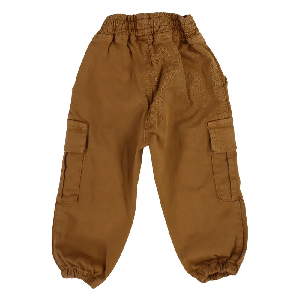 Boys Gabardine Cargo Pants – Camel