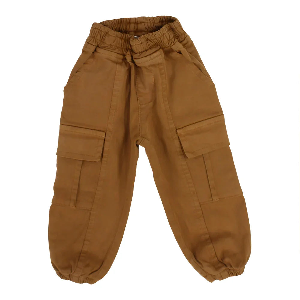 Boys Gabardine Cargo Pants – Camel