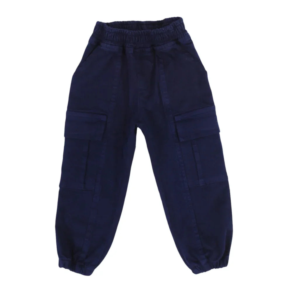 Boys Gabardine Cargo Pants – Navy