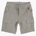 Boys Gabardine Cargo Shorts – Beige