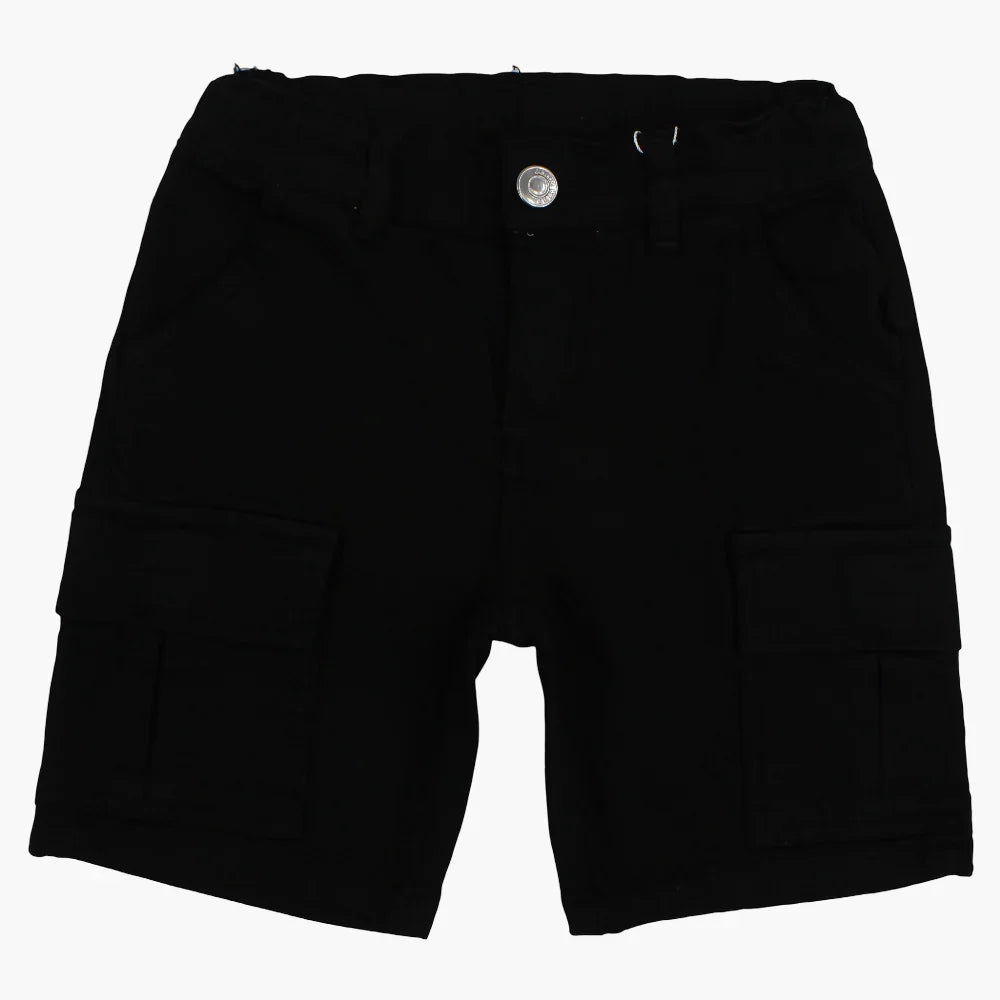 Boys Gabardine Cargo Shorts - Black - Clothing - Jello