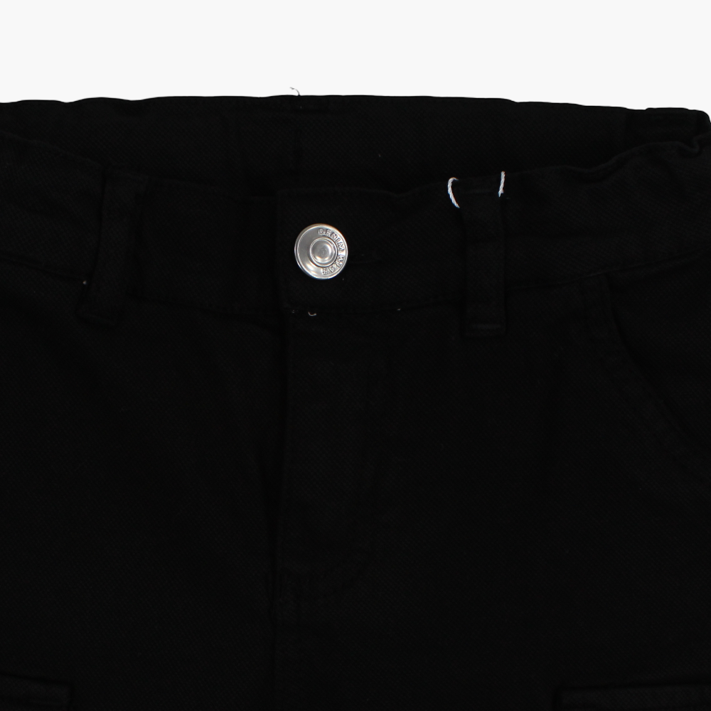 Boys Gabardine Cargo Shorts - Black
