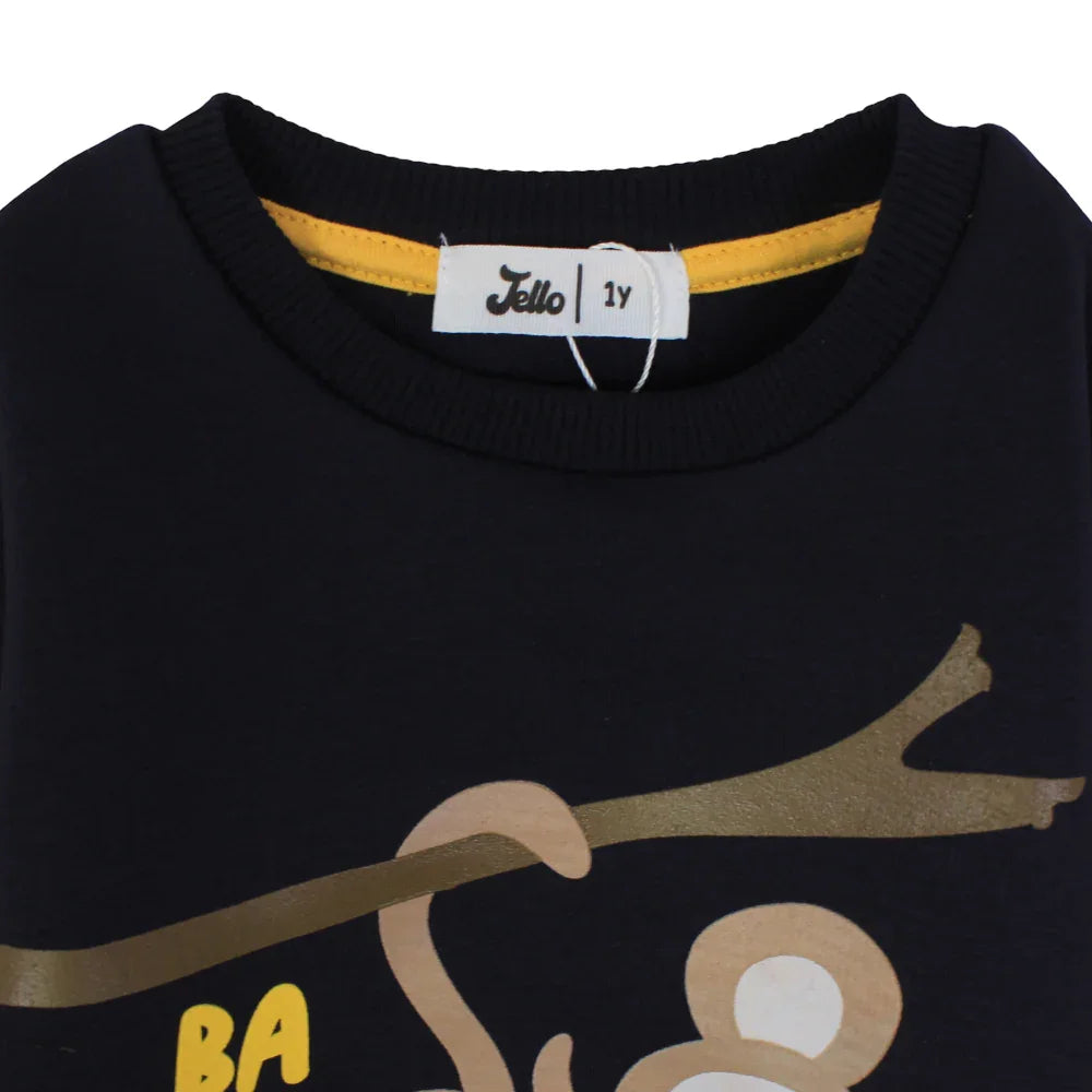 Boys Long Sleeve Sweatshirt – Navy Banana Print