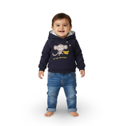 Boys Cotton Hoodie – Navy with Monkey & Bananas Print