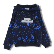 Boys Cotton Hoodie – Navy with Space Adventure Embroidery