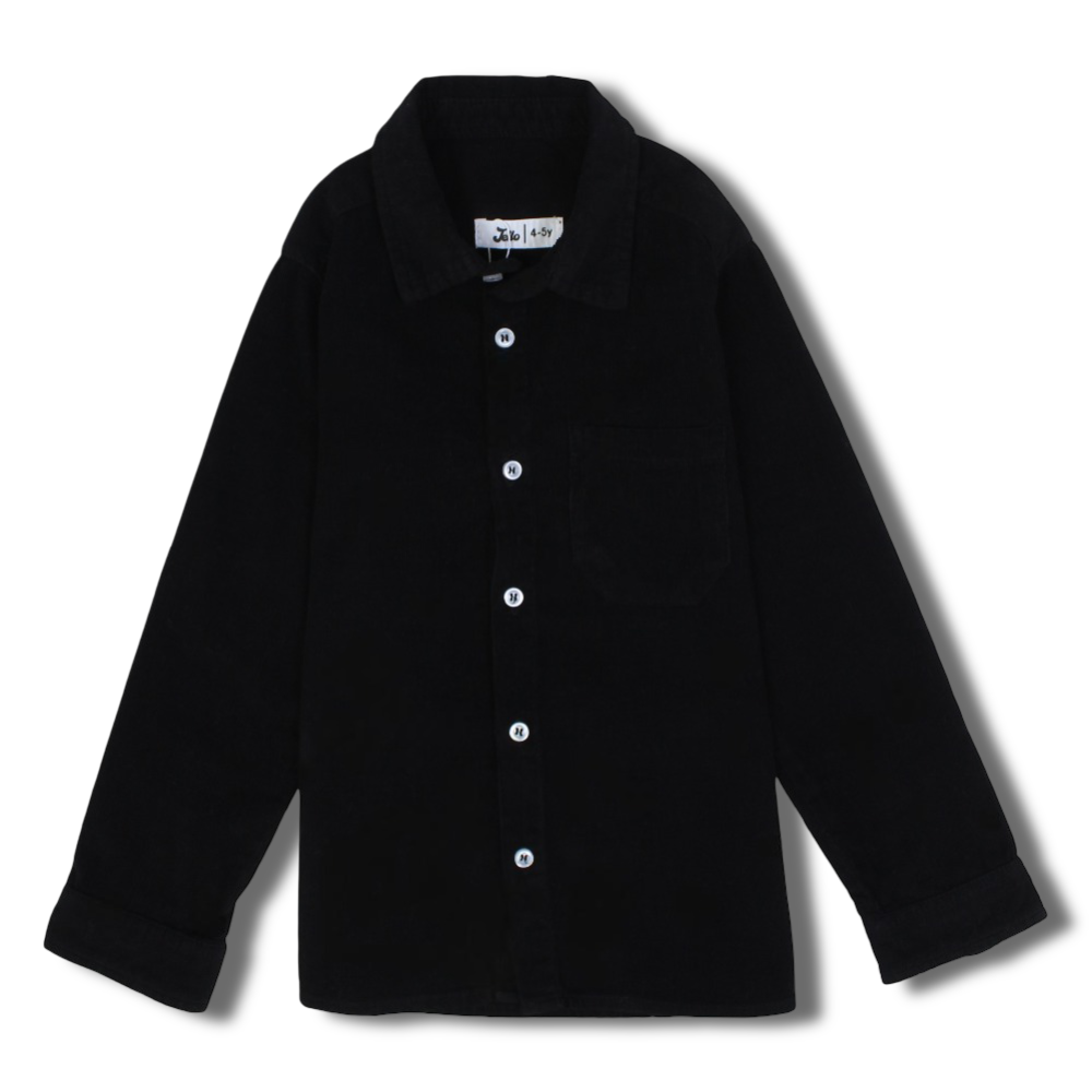 Boys Velvet Shirt – Black - Clothing - Jello