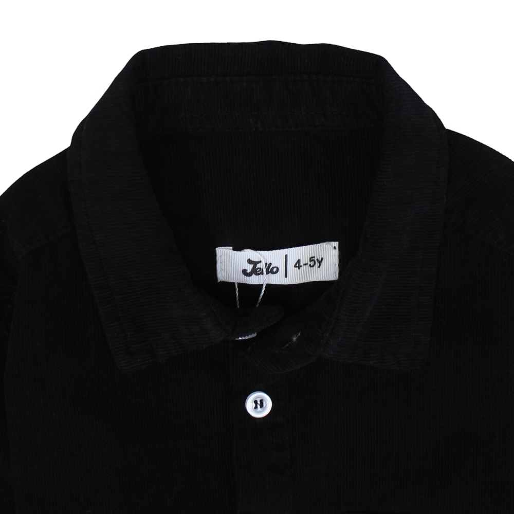 Boys Velvet Shirt – Black