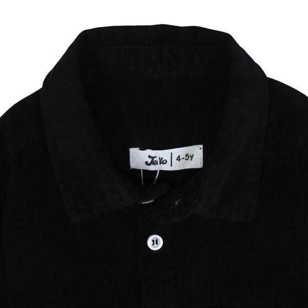 Boys Velvet Shirt – Black