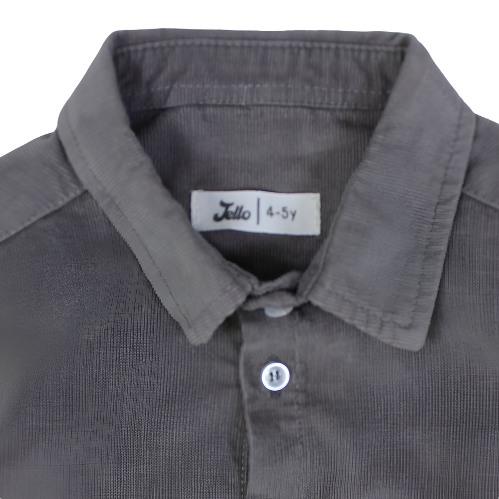 Boys Velvet Shirt – Grey