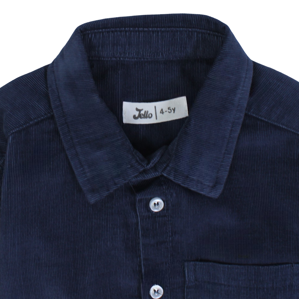Boys Velvet Shirt – Navy