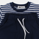 Baby Boys 2-Piece Outfit Set – Little Pirate (White/Navy)