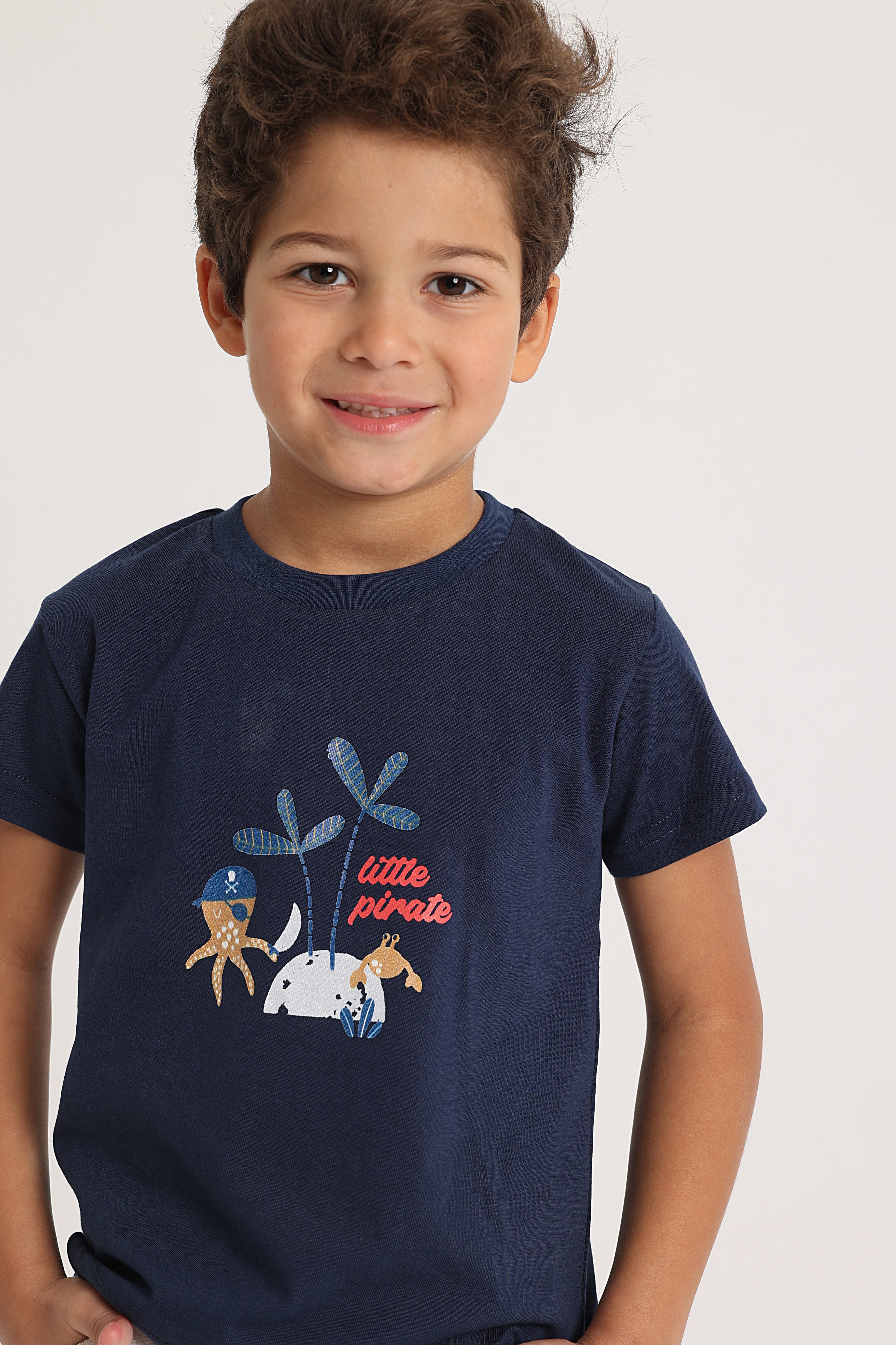 Baby Boys T-Shirt – Little Pirate (Navy)