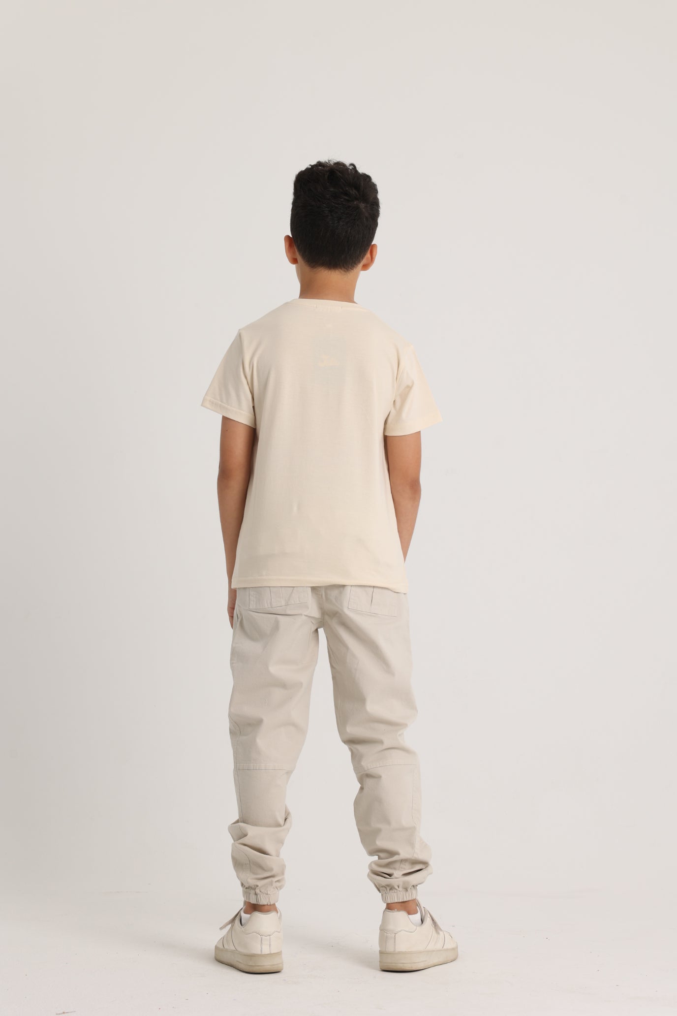 Boys Short-Sleeved T-Shirt – Beige Dinosaur Rawr Rawr