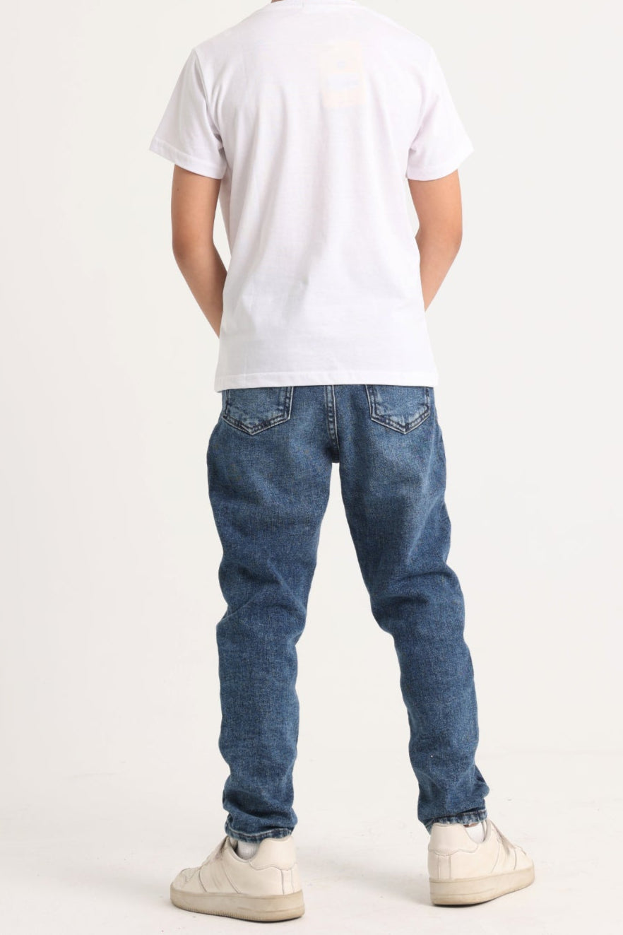 Boys Short-Sleeved T-Shirt – White Dinosaur Rawr Rawr