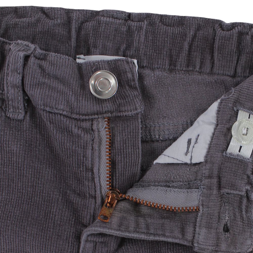 Boys Velvet Pants – Grey