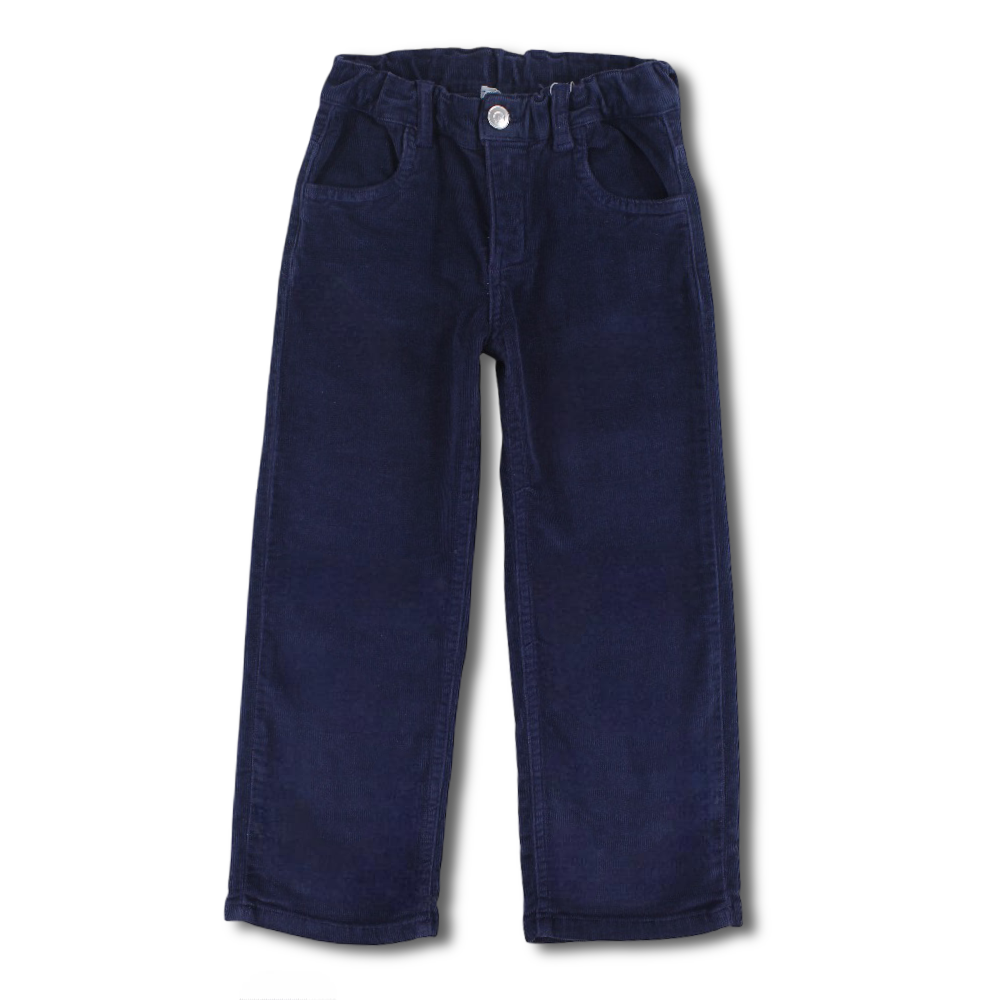 Boys Velvet Pants – Navy