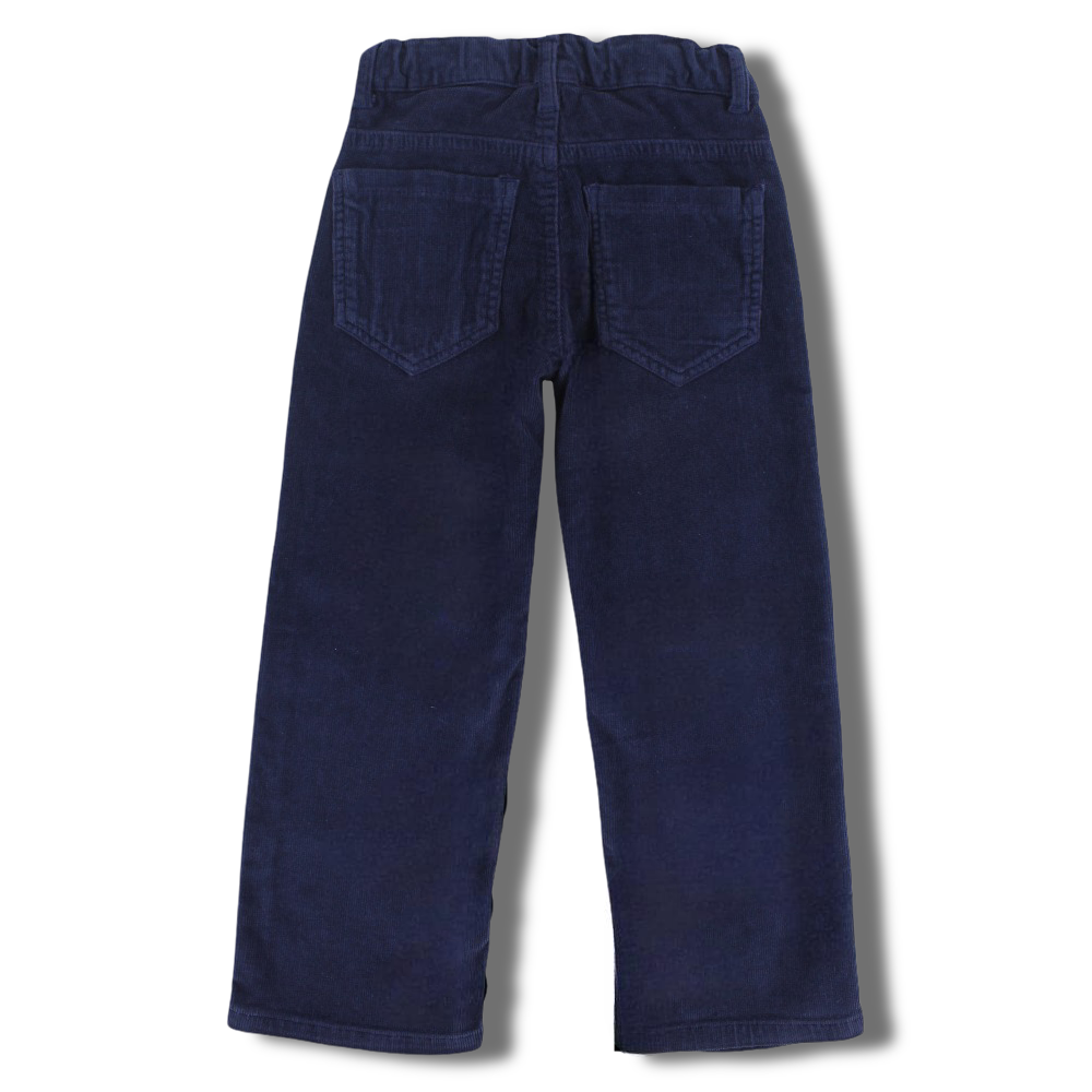 Boys Velvet Pants – Navy