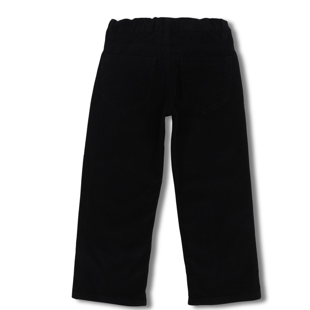 Boys Velvet Pants – Black
