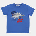 Boys Cotton T-Shirt – Blue with Dinosaur Design