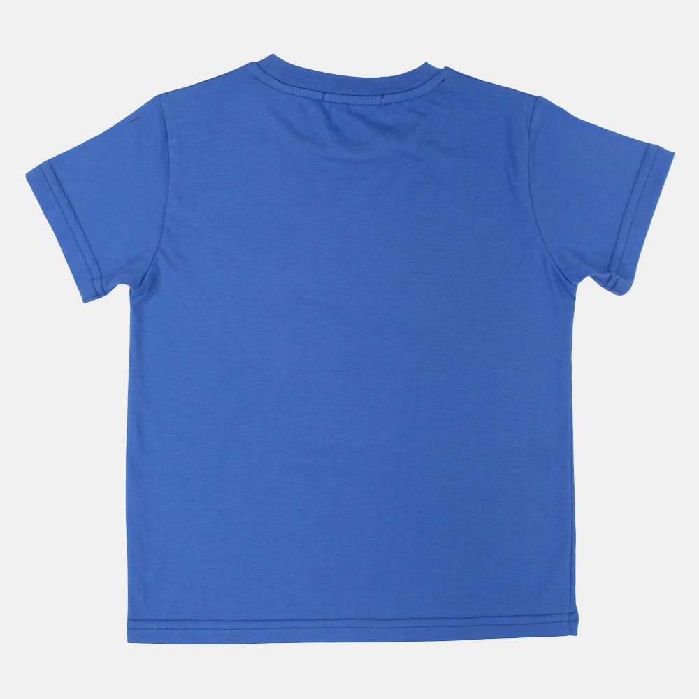 Boys Cotton T-Shirt – Blue with Dinosaur Design