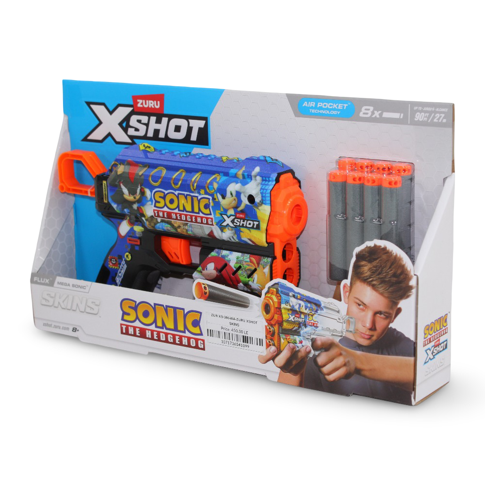 Zuru X-Shot Skins Flux Sonic the Hedgehog Foam Blaster (8 Darts)