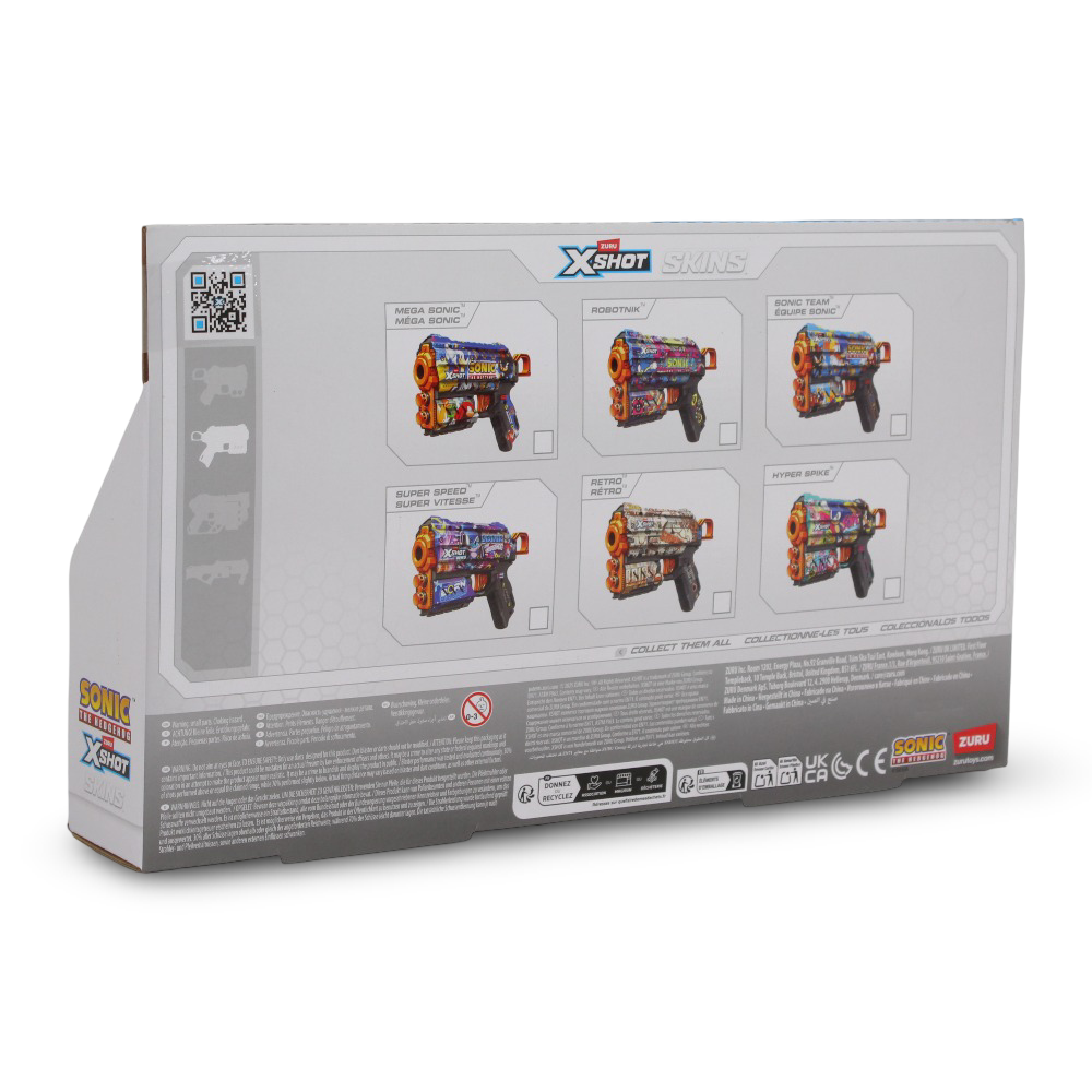 Zuru X-Shot Skins Flux Sonic the Hedgehog Foam Blaster (8 Darts)
