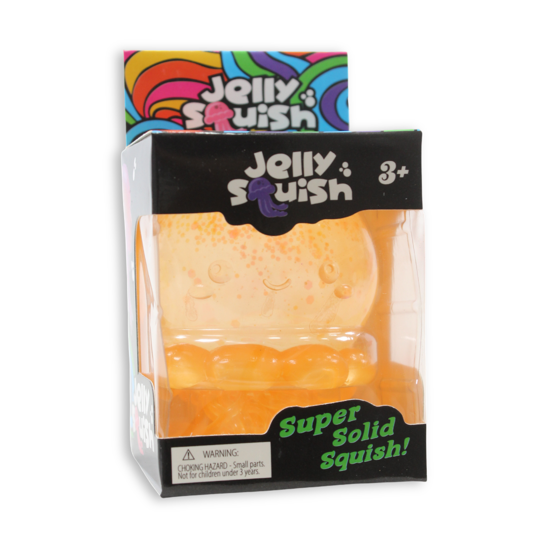 Bingo Jellyfish Maltose Glitter Squishy Toy – Orange 180 G