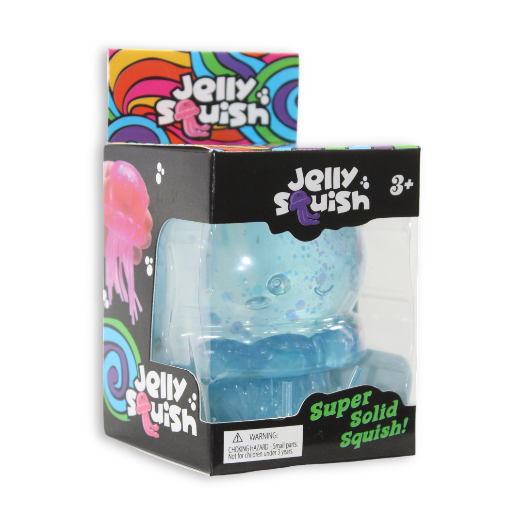 Bingo Jellyfish Maltose Glitter Squishy Toy – Blue 180 G