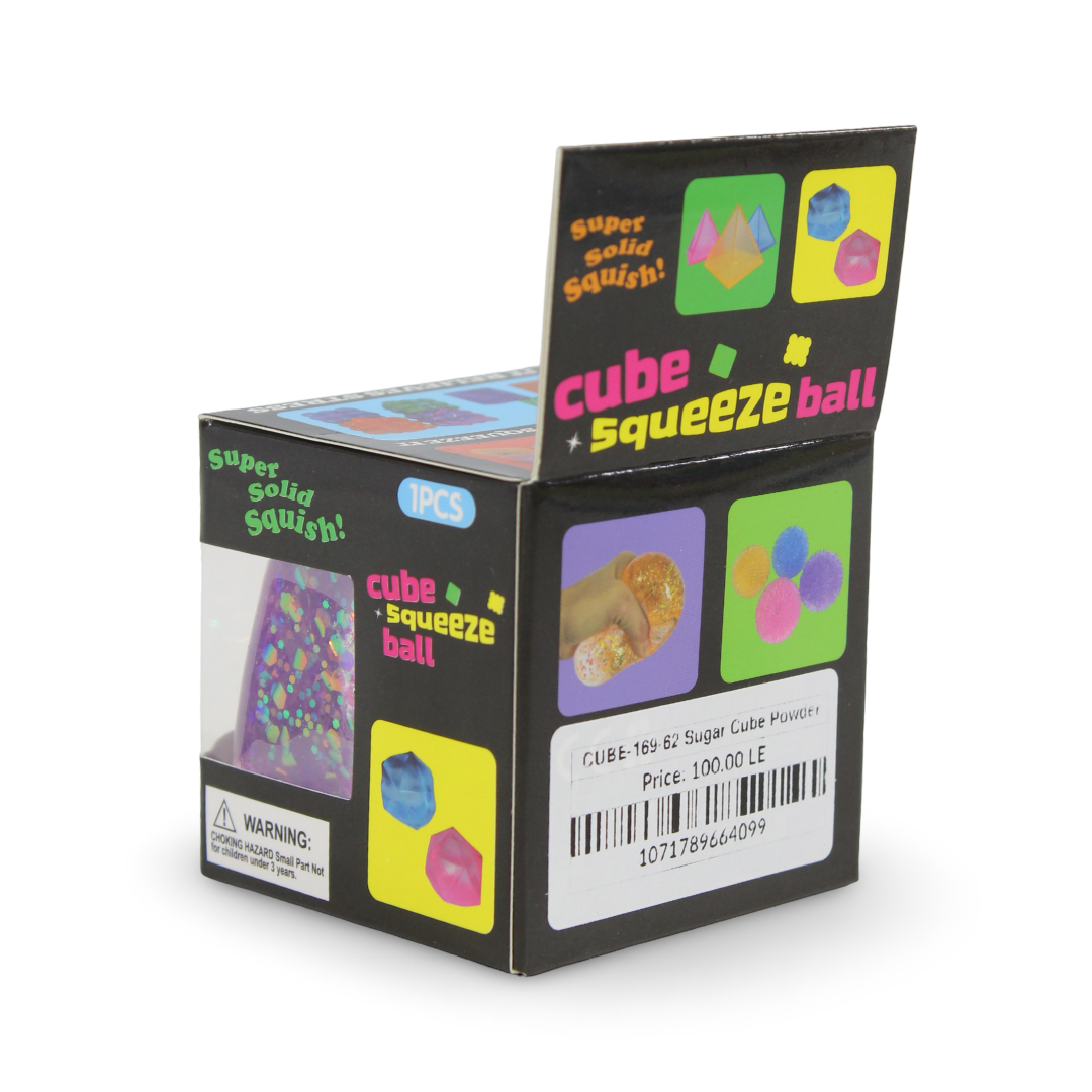 Sugar Cube Glitter Squishy Fidget Toy 5cm – Purple