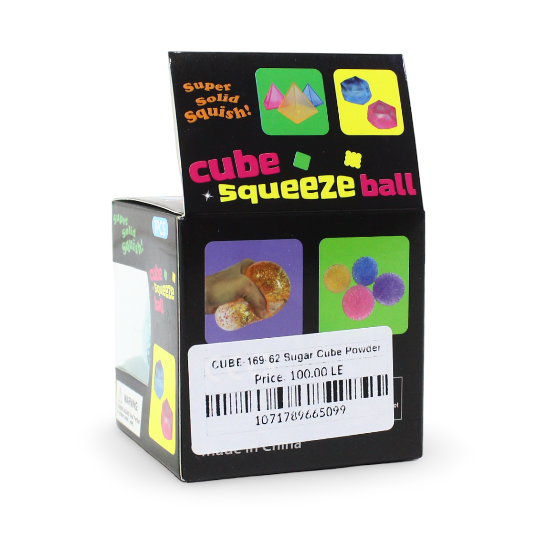 Sugar Cube Glitter Squishy Fidget Toy 5cm – Blue