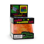 Sugar Cube Glitter Squishy Fidget Toy 5cm – Orange