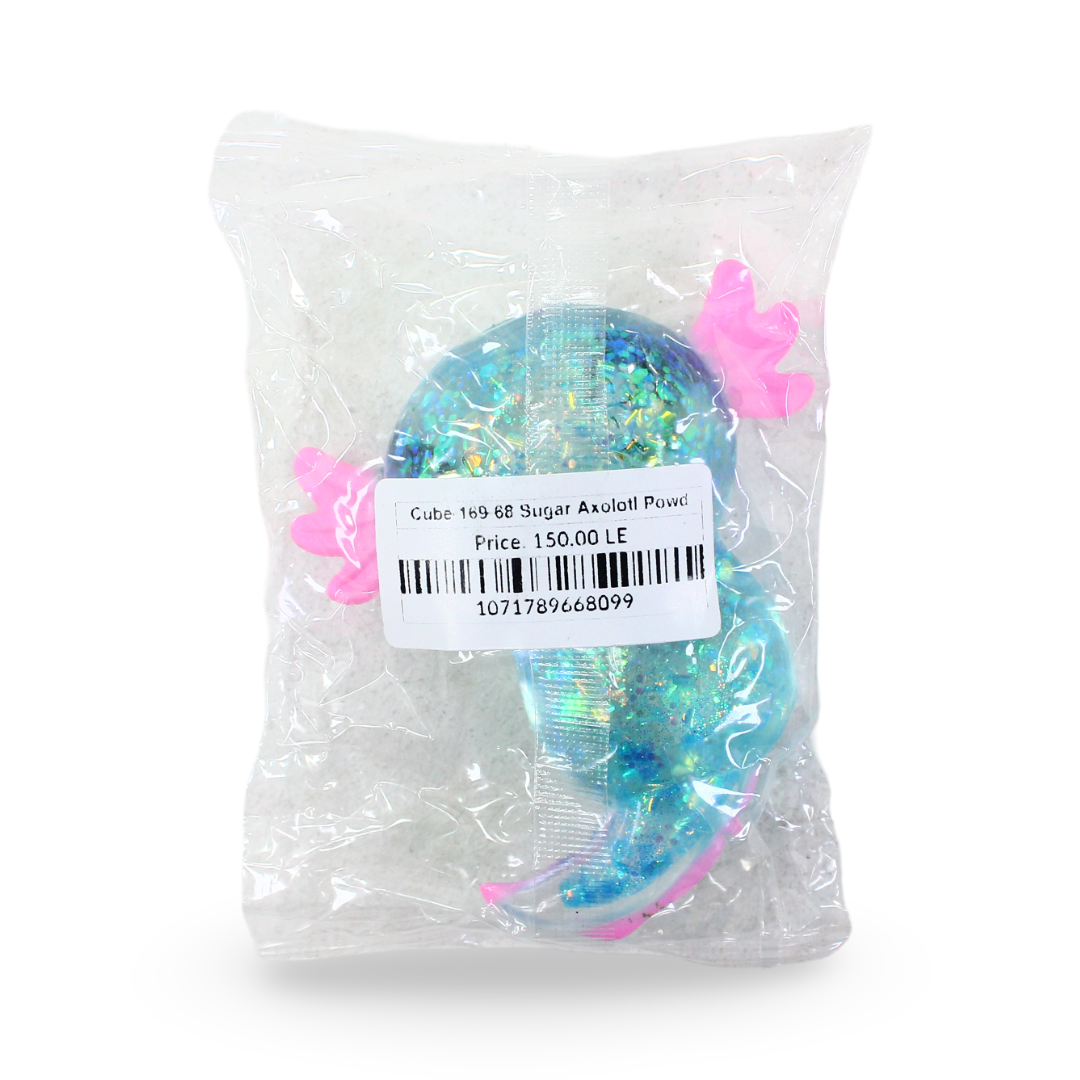 Sugar Axolotl Glitter Squishy Fidget Toy – Blue
