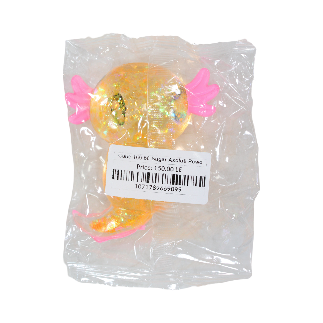 Sugar Axolotl Glitter Squishy Fidget Toy – Yellow