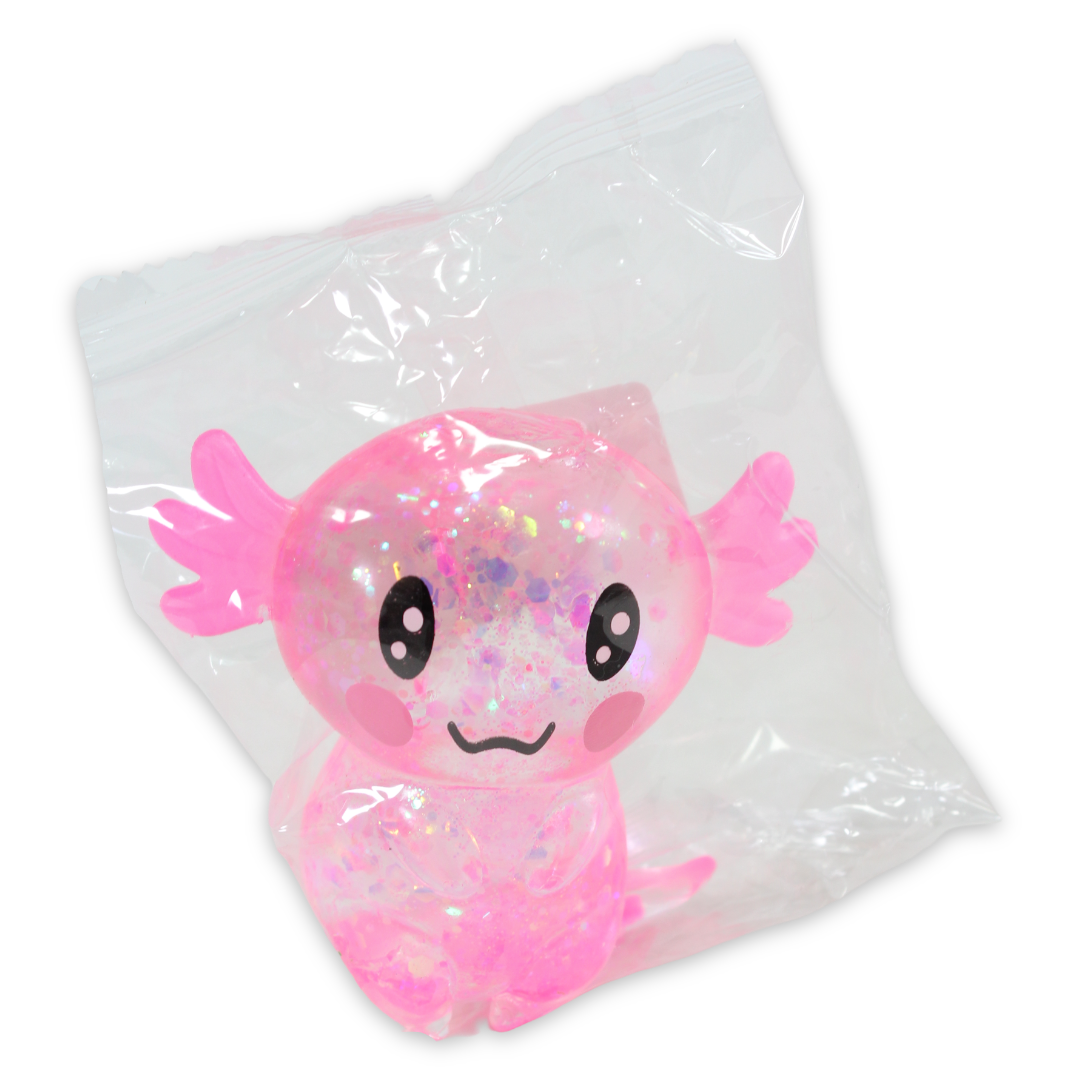 Sugar Axolotl Glitter Squishy Fidget Toy – Pink