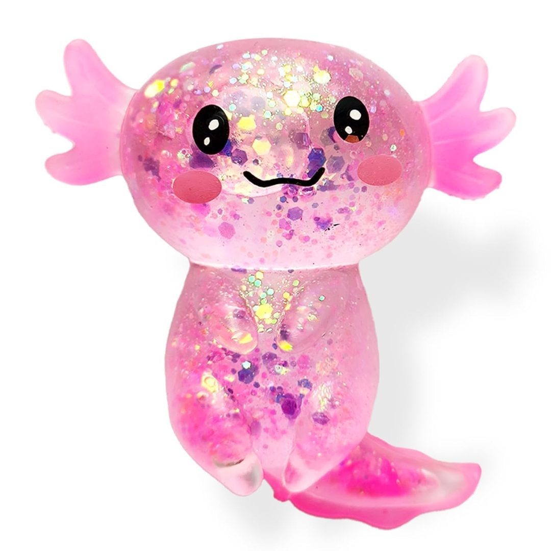 Sugar Axolotl Glitter Squishy Fidget Toy – Pink