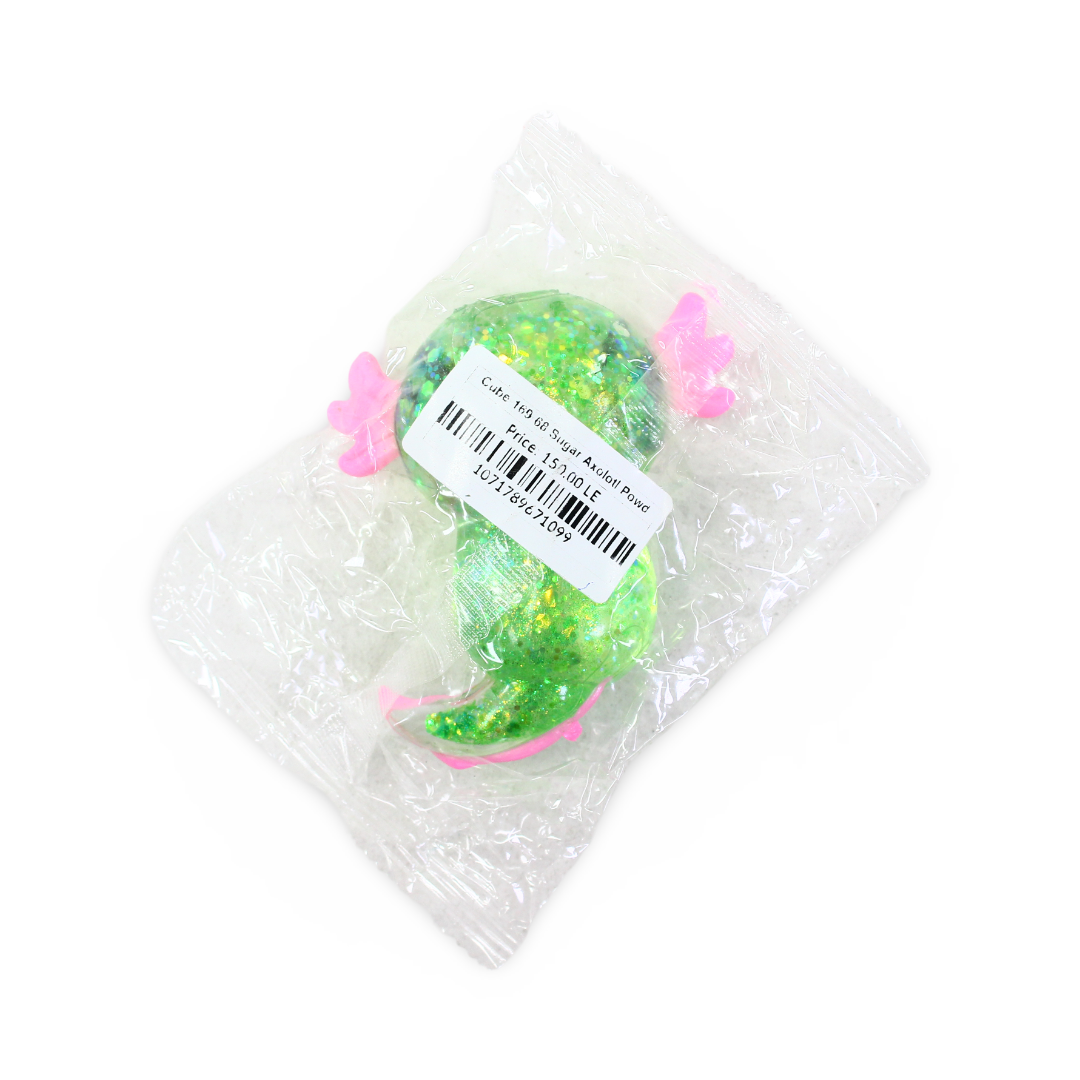Sugar Axolotl Glitter Squishy Fidget Toy – Green