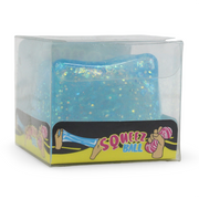 Squeez Ball Cube Glitter 5cm PVC Slow Rising – Blue