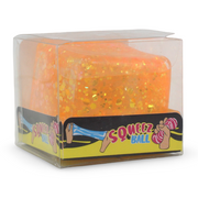 Squeez Cube Glitter 5cm PVC Slow Rising – Orange