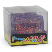 Squeez Cube Glitter 5cm PVC Slow Rising – Purple