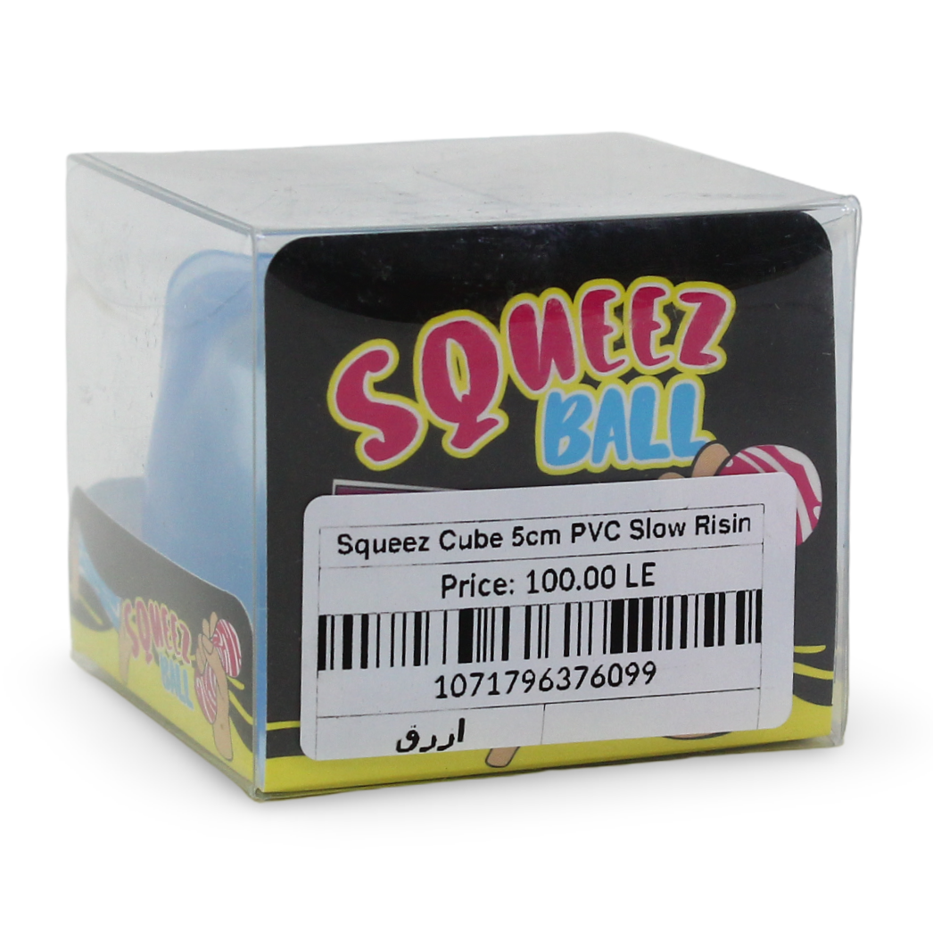 Squeez Cube 5cm PVC Slow Rising – Blue