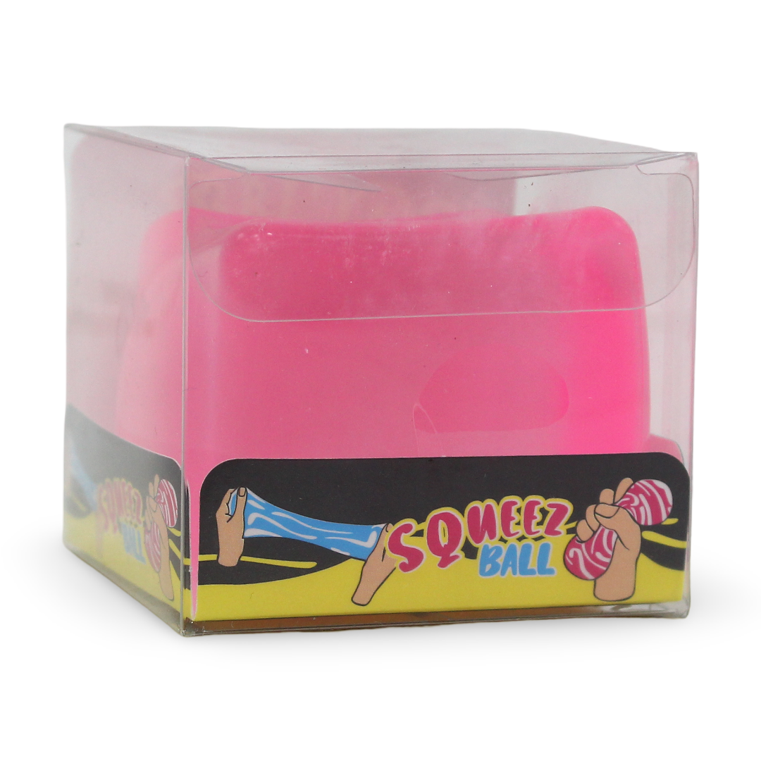 Squeez Cube 5cm PVC Slow Rising – Pink - Toys - OKO