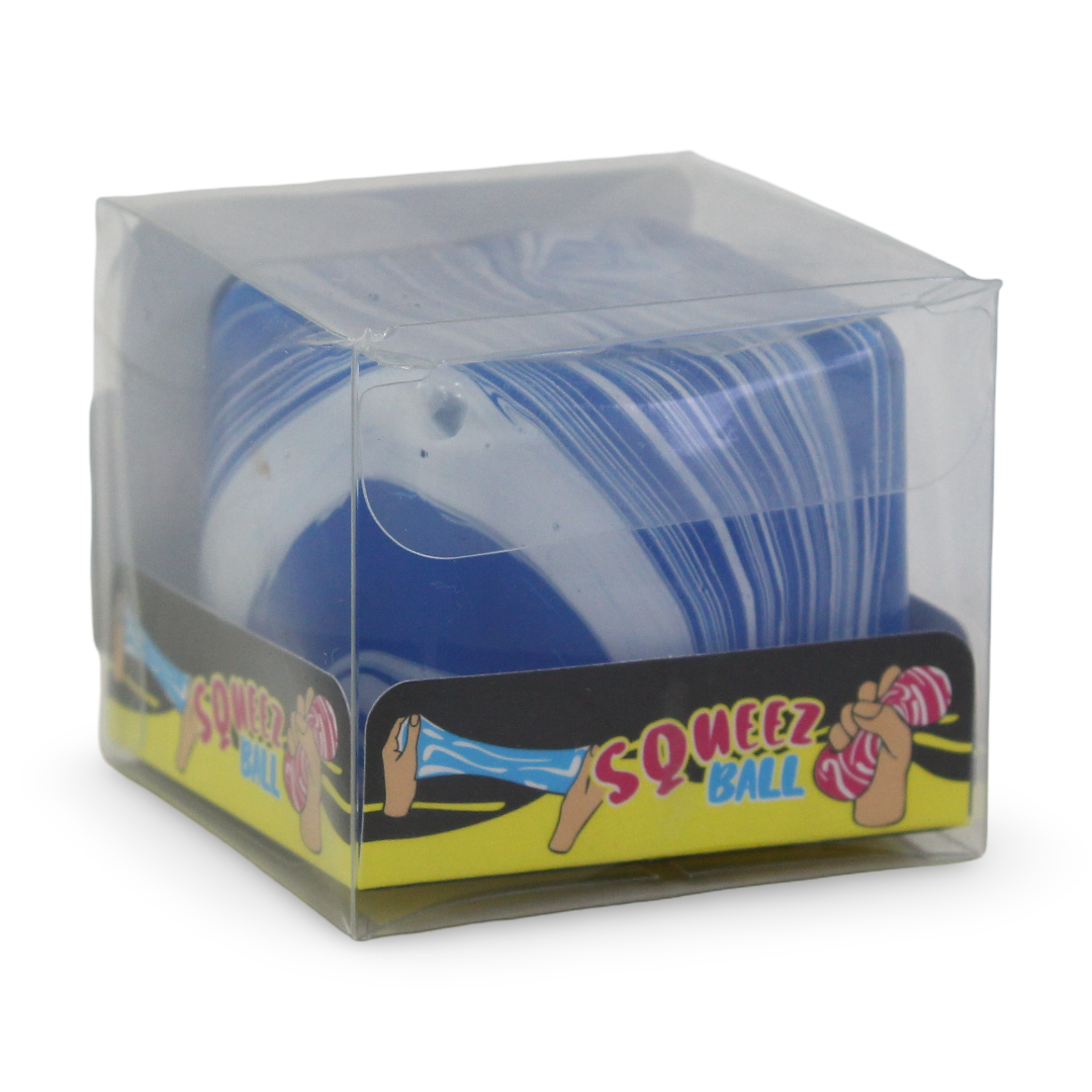 Squeez Cube Swril 5cm PVC Slow Rising – Blue