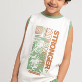 Boys Cotton Pajama Set - "Stronger" Print