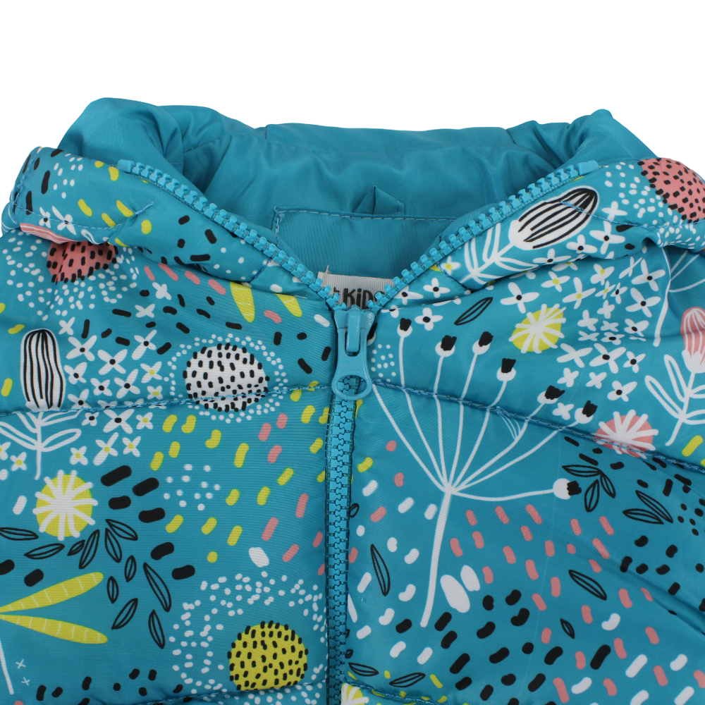 Girls Waterproof Jacket – Flowers & Plants Print