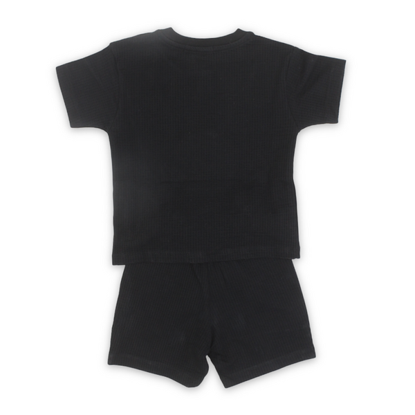 Baby Boys Cotton Pajama Set – Black with "Little Boy Big Dream" Print