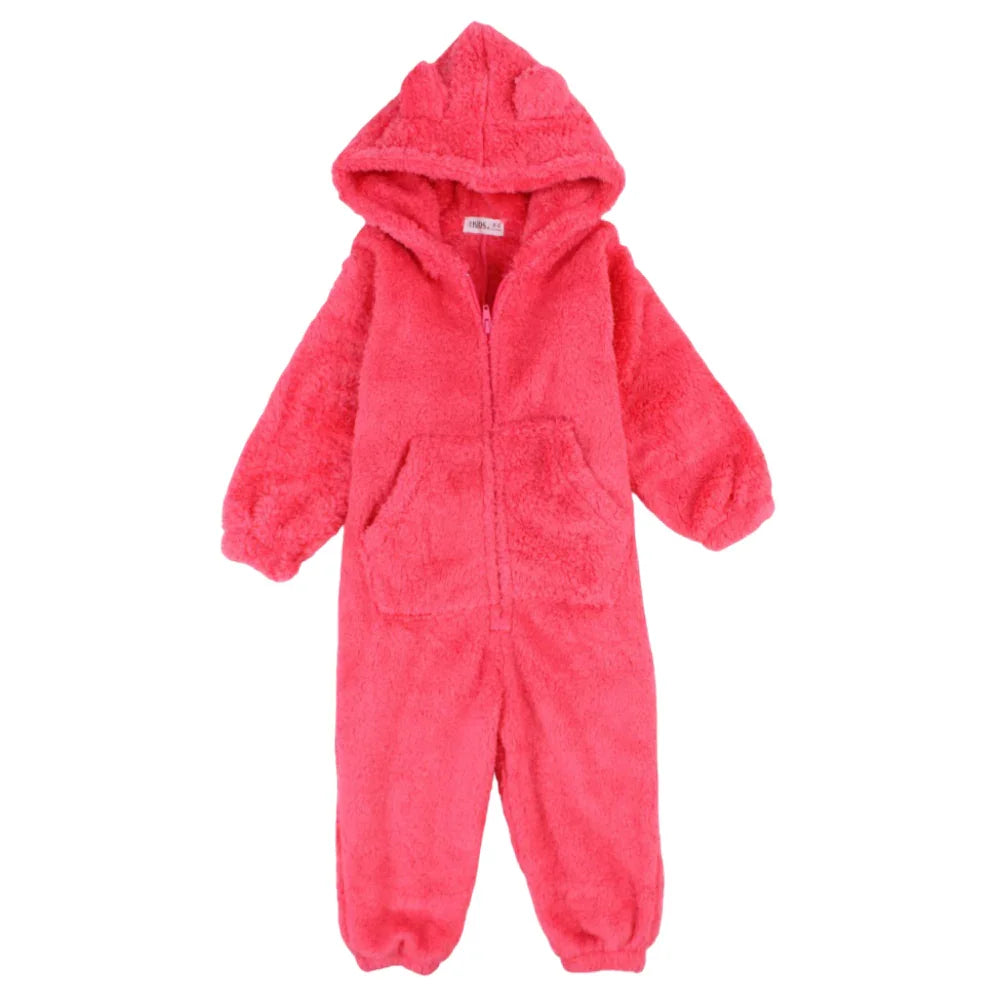 Unisex Fleeced Hooded Footless Onesie – Watermelon