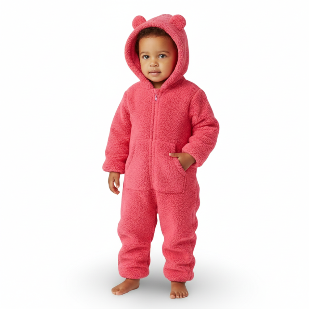 Unisex Fleeced Hooded Footless Onesie – Watermelon